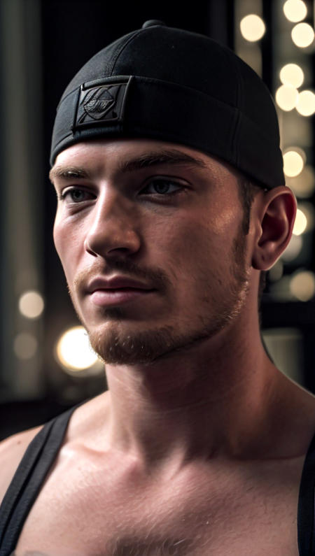 ASCII<lora:Country_boy:0.5>  Photo of a man, close up portrait, skinny, hat backwards, dark bedroom, windows, close up portrait, high detail, realistic, high detail, 8k, (Masterpiece, high quality:1.3), masterpiece, depth of field, bokeh, detailed, homoerotic, (homoerotic), highly detailed, sharp focus, intricate, smooth, elegant, fantasy, cinematic lighting, cinematic, masterpiece, matte, photorealistic, 4k, beautiful, volumetric lighting, dramatic,