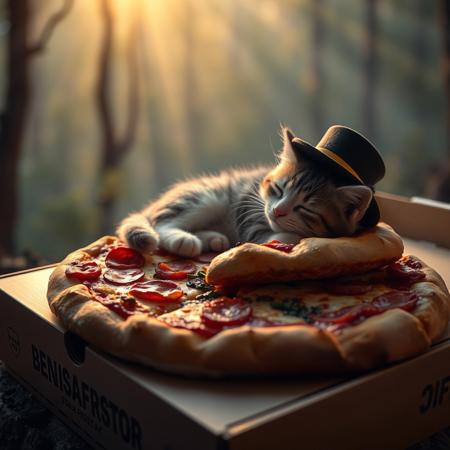 cute adorable and fluffy kitty sleeping ontop of a pizza what rests ontop of a pizza box, cat is wearing a tophat,  pizza, neko, cat, feline, cheese strings, juicy, perfectly baked pizza, juicy hawaian pizza, cozy atmosphere, creative light overlay, 4k, masterpiece, (masterpiece), best quality, (4K), (cinematic lighting), highly detailed, 8K, UHD, ultra detailed, immersive picture, vivid colors, volumetric light, cinematic light, RAW photo, Norway, delicate forest grove, wild nature, picturesque scenery, enchanting sunrays, beautiful sky, majestic landscape, pristine vegetation, desolate atmosphere, morning forest glade, creek, photorealistic, masterpiece, 64k, UHD, ultra detailed, vivid colors, high quality, sharp focus
hawaii atmosphere, mntnnc_md_plz_stand_by, fluffy wild kitty cat, NightScapes,