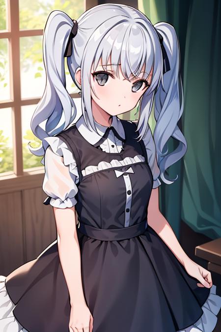 (masterpiece, best quality, hi-res:1.2), 1girl, solo, twintails,grey eyes,upper body,dress, <lora:naifulianLORA415-000002:0.6>