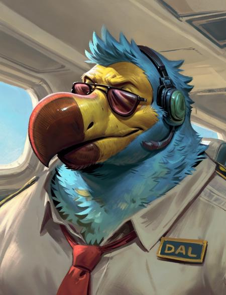 DAL employee dodo avian yellow face Aviator sunglasses