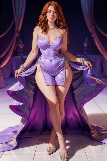 purpl3t3xtur3d, purple dress,bare shoulders,strapless dress, beaded dress, high low dress,
