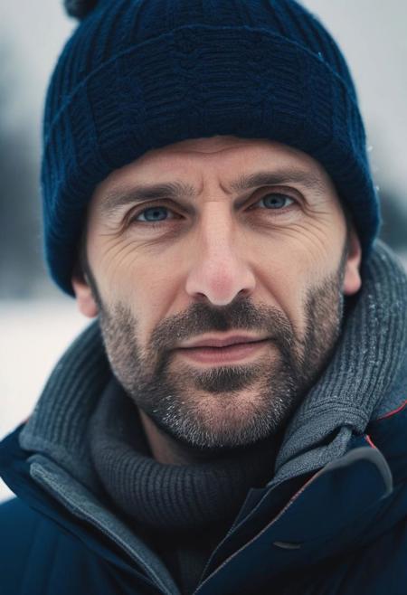 high quality, cinematic, 1man, festive winter, very calmly mood, portrait