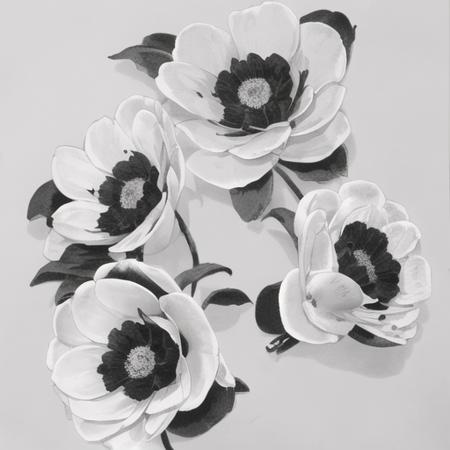 engraving, black and white, nature, flowers <lora:engraving:1>