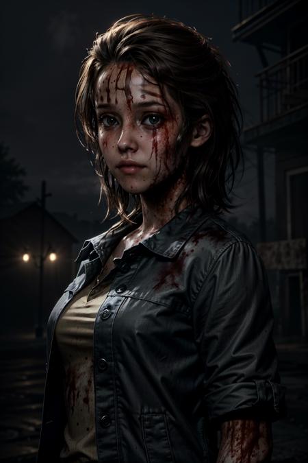 (masterpiece, best quality)
LauraTheQuarry, 1girl, solo, long hair, looking at viewer, short hair, shirt, black hair, closed mouth, jacket, upper body, short sleeves, medium hair, black eyes, blood, blood on face, realistic, dark, horror \(theme\)
<lora:epi_noiseoffset2:1>  <lora:add_detail:0.7>   <lora:LauraTheQuarry:0.8>