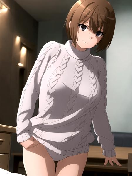 1girl, <lora:Saiai_Kinuhata:0.7>, (solo), sexy, sweater