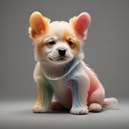 A puppy composed of colored lines, <lora:xd_1-000020:0.6>,