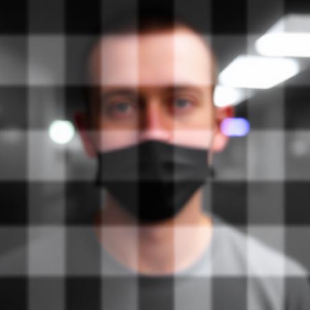 blur censor with checkered