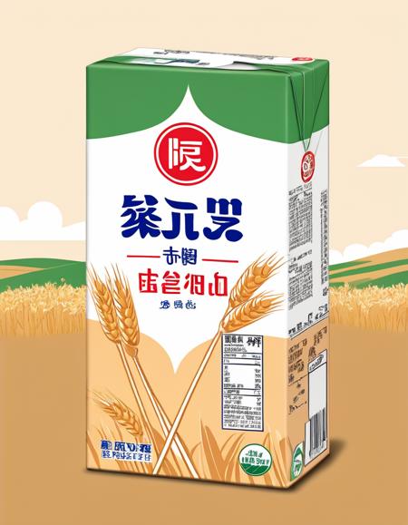 ((straw)),solo,Imagine a beautifully designed milk tea beverage packaging. The artwork on the packaging is in a sketch-style illustration, capturing the essence of a rural setting. The main focus of the illustration is a wheat field, swaying gently in the wind, and a young villager standing amidst the field. The villager is dressed in simple, rustic clothing, perhaps holding a scythe or a bundle of wheat. The color scheme should be warm and inviting, evoking feelings of nostalgia and comfort. The brand name and other text elements should complement the artwork, perhaps in a handwritten or vintage font. Overall, the packaging should convey a sense of organic, wholesome goodness, as if the milk tea inside is as pure and nourishing as the rural life it depicts,<lora:boxdrinks2:0.55>,packdrinks,text