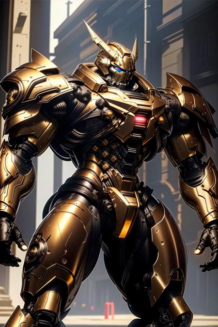 <lora:zzmckzz_v1:1>
masterpiece, highly detailed photorealistic 8k raw photo, volumetric lighting and shadows, best quality 
dark brown metallic mecha robot, glowing texture, (bodybuilder pose showing his muscles:1.2)
clear and defined infernal palace background