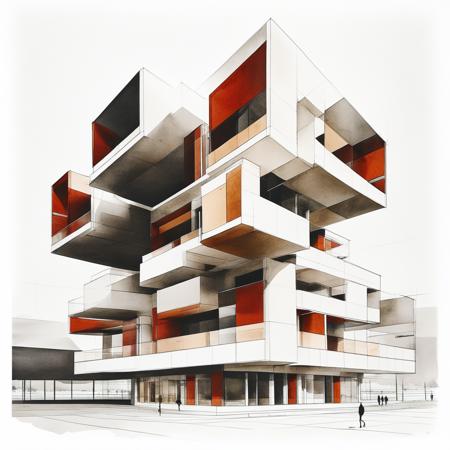 watercolor style architecture V1