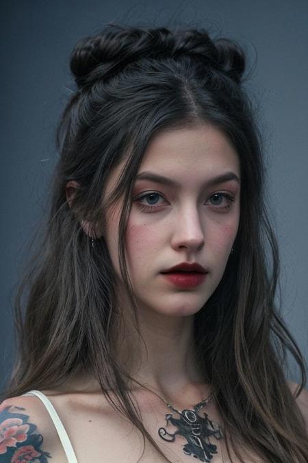 Teen brunnete nordic goth girl | tattoo | sad | dark | in dark room | Adult | Dark | High quality