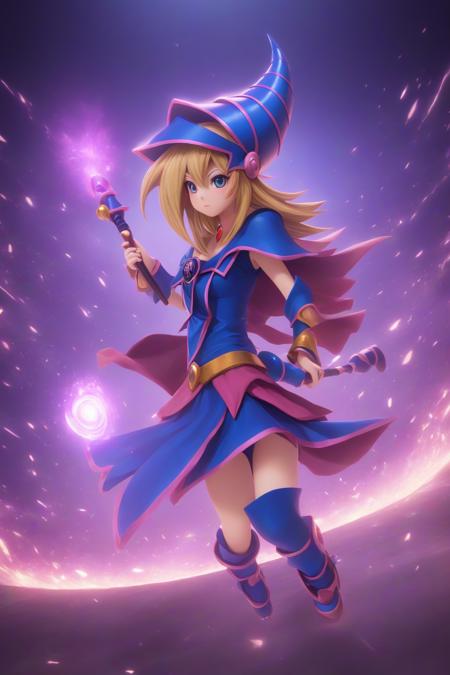 Cinematic scene, dark magician girl, solo <lora:dark_magician_girl_v0.0.2:1>, battle arena, detailed background, masterpiece, best quality, high quality, absurdres