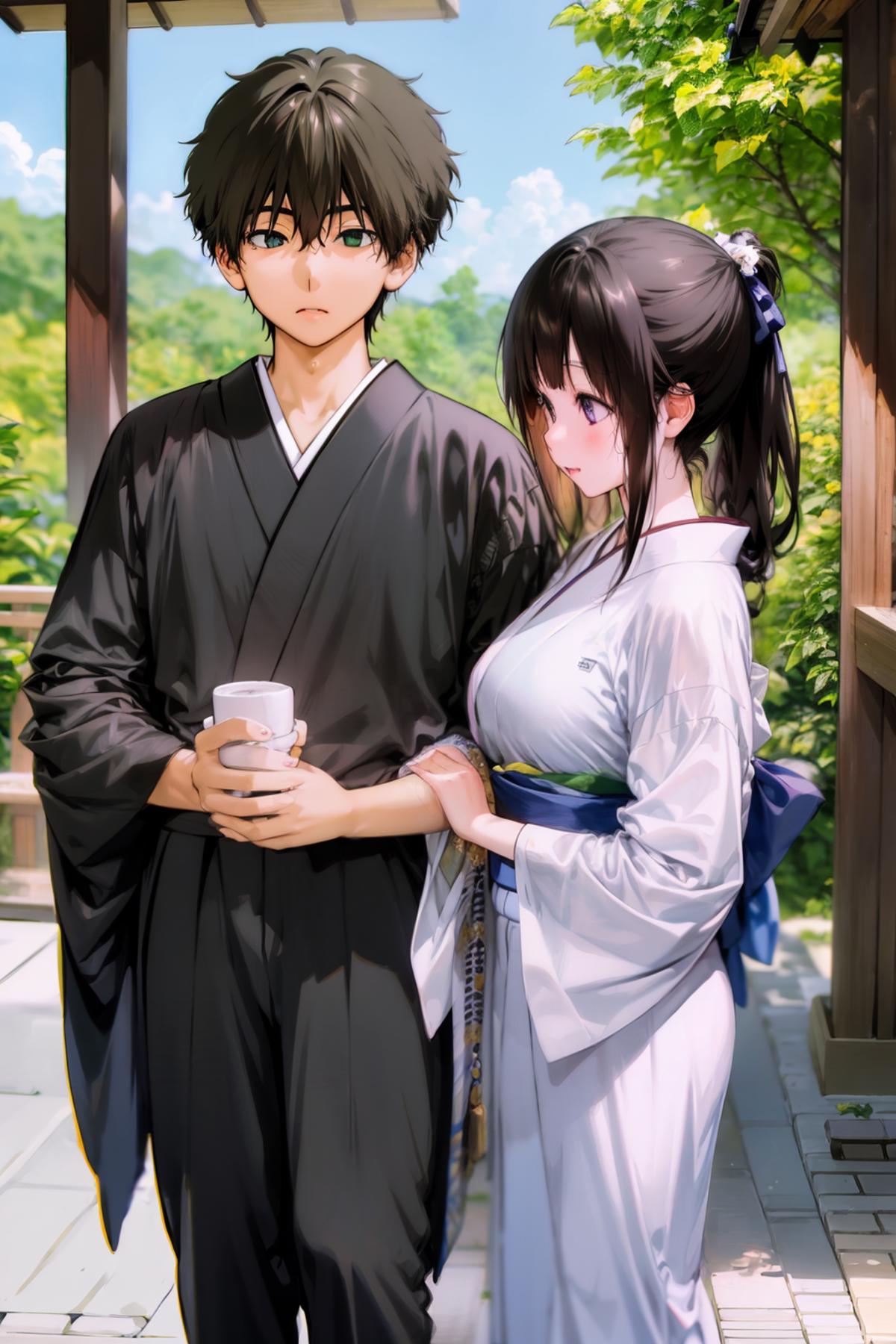 oreki x chitanda (Hyouka) 折木 x 千反田 （冰菓） image by kozue