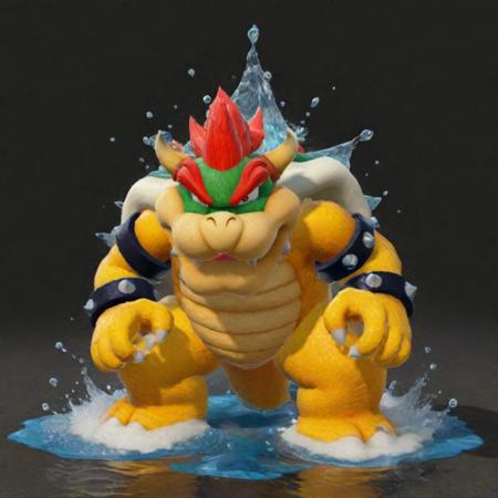 Bowser made of water, realistic <lora:Bowser-cai:1> <lora:LCMSDXL:1>