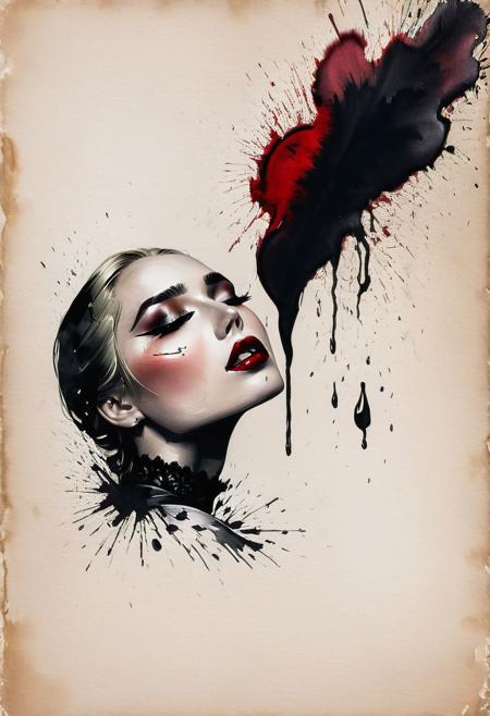 RAW profile photo, close-up, dark atmosphere, masterpiece, cinematic film still of a blonde beautiful woman, detailed eyes,eyeliner, darkred lipstick, black lace turtleneck dress, tack sharp focus on eyes, Sensual, lustful, seductive,  intricate, ultra detailed, 8k, <lora:MS_DitavT_V1_32:0.6>