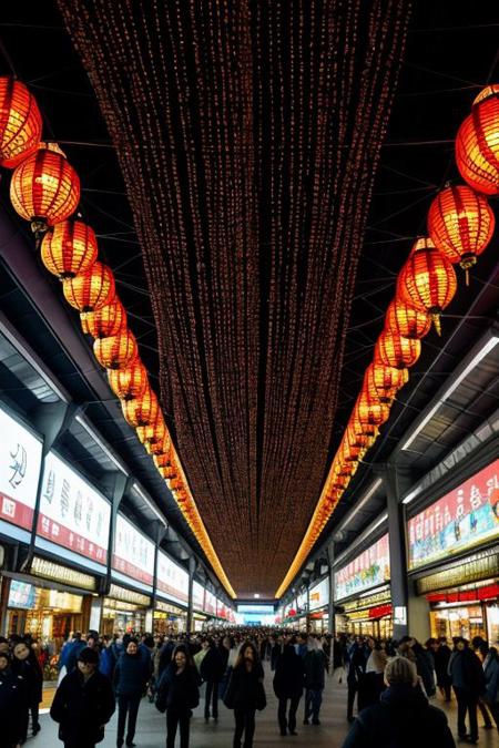 the Dragon, exhale fire, heart exploding, in Bejing red squire, <lora:~Q?-[Tfpo sky lantern:0.8> Sky lantern
<lora:quiron_lunarNewYear2024_v1_lora:0.87> lunarNewYear2024quiron, lights, fireworks, Chinese festival, crowd, new year celebration, paper lanterns, Hang Red Lanterns for Prosperity and Luck, Display Spring Couplets for Good Wishes, Decorate with Blossoming Flowers for Renewal, Incorporate Chinese Knots to Symbolize Unity, Use Lucky Money Plants for Prosperity, Display Chinese Zodiac Animal Figurines for Personal Touch, paper-cuts and couplets include good fortune or happiness, wealth, and longevity.