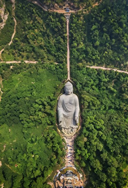 (Huge Buddha statue at Angkor Wat:1.5), (Ancient megalithic civilization, Azka Lines, on Easter Island:1.3), (The colonial city of the future, in the mist-filled Grand Canyon, on an unknown Earth-like planet, 2 moon on sky, Spaceship flight connects colonies, waterfulls:1.3), (Machu Picchu, a mountain settlement, incredibly spectacular:1.2), (Mario Botta:1.3), (avant-garde, future, reality, science fiction, photorealistic), (modern architecture:1.2), White limestone with black granite, fountain, waterfall, landmark, square, path, narrow street,
(Large Files, Ultra Realistic, 8K, 16k, FHD, HD, VFX, Perfect, Photography, composition, Architecture Sales Photography, Architecture Competition, Ultra High Resolution, Cinematography, High Resolution Image:1.1), (dramatic lighting, direct sunlight, ray tracing, clear shadow:1.2),  (real landscape:1.1), (blurred background:1.0), (urban background, more_details) ,
great lighting, extremely detailed, clear, tunnel, Buddha Statue, GuanYin Statue, DiZang Statue