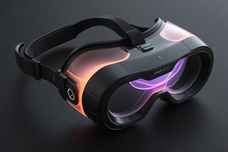 futuristic virtual reality goggles, glow, ((daniellepik)), ((lemanoosh)), product shot, sleek minimalist futuristic product design, <lora:Sleek_Product_Design:1>