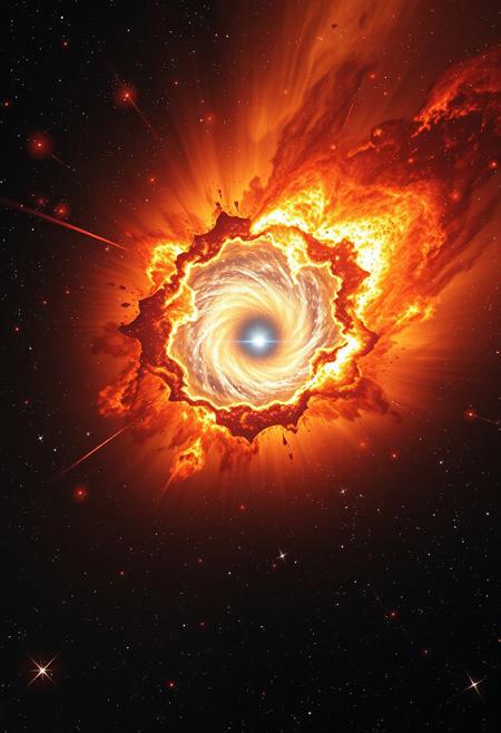 THE CREATION OF THE UNIVERSE THROUGH THE IMPLOSION OF A SUPERNOVA BLACK HOLE EMITTING ENERGY FULLON LIFEFORCE SPECTACULAR COSMIC BIRTH