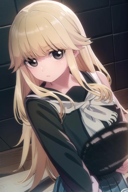 uramimagahara, <lora:urami magahara s1-lora-nochekaiser:1>,
urami magahara, long hair, blonde hair, (black eyes:1.5),
BREAK skirt, school uniform, serafuku,
BREAK indoors, classroom,
BREAK looking at viewer, (cowboy shot:1.5),
BREAK <lyco:GoodHands-beta2:1>, (masterpiece:1.2), best quality, high resolution, unity 8k wallpaper, (illustration:0.8), (beautiful detailed eyes:1.6), extremely detailed face, perfect lighting, extremely detailed CG, (perfect hands, perfect anatomy),