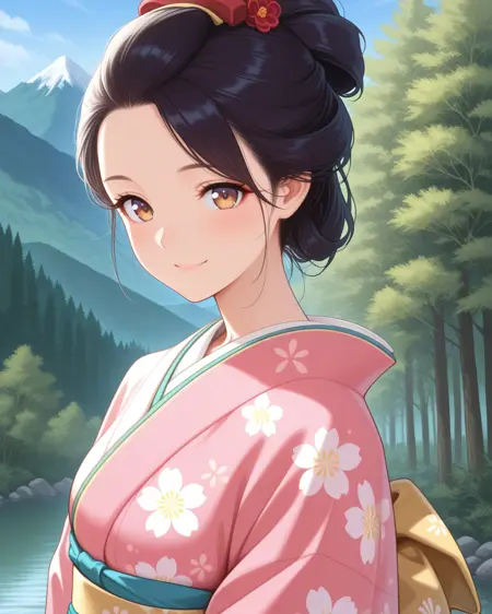 Traditional Kimono/Hairstyle