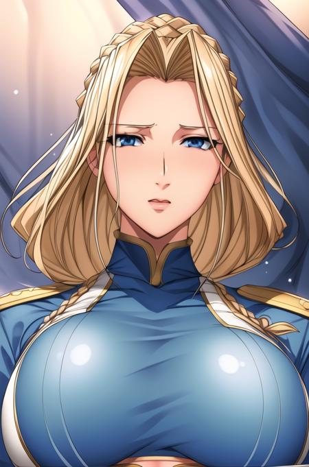 (day),White Background,blue sky,outdoors,
Standing at attention,
bridal gauntlets,Blue Bra,gloves, jewelry,midriff,
<lora:more_details:0.3>,<lora:Valkyrie_Sigurd_Ikusa-KK77-V2:0.7>,
<lora:Mariana_Luciano_NON_VIRGIN-KK77-V1:0.3>, 
bangs, blonde hair,blue eyes,braid,Long_hair,
1 girl, 20yo,Young female,Beautiful Finger,Beautiful long legs,Beautiful body,Beautiful Nose,Beautiful character design, perfect eyes, perfect face,expressive eyes,
looking at viewer,(Focus on her face),closed_mouth, 
official art,extremely detailed CG unity 8k wallpaper, perfect lighting,Colorful, Bright_Front_face_Lighting,shiny skin,
(masterpiece:1.0),(best_quality:1.0), ultra high res,4K,ultra-detailed,
photography, 8K, HDR, highres, absurdres:1.2, Kodak portra 400, film grain, blurry background, bokeh:1.2, lens flare, (vibrant_color:1.2)
(Beautiful,large_Breasts:1.4), (beautiful_face:1.5),(narrow_waist),