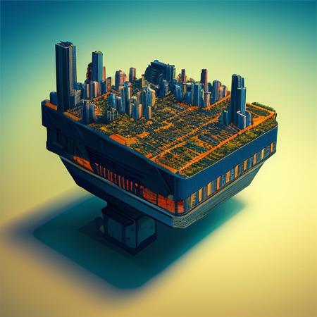 duskametric15 microworlds post apocalyptic isometric cutaway scenery landscape of a city on a venus, vaporwave elements,  postmodern concept art, artstation, 8k,  octane render, vibrant colors, trending on deviantart duskametric15 microworlds