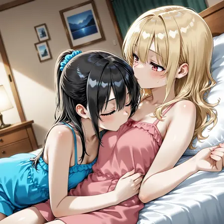 Biting/Kissing Chest (Yuri) -SDXL