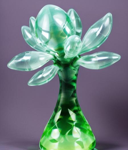 <lora:IbisCrystal:0.6> <lora:GlassMode:0.5> an alien plant made of crystal, translucent