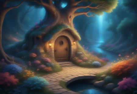 Anime coloring.In a whimsical world, a beautiful fairy garden blooms with vibrant flowers and sparkling fountains. A delicate, crystal bridge spans a gentle stream, leading to a majestic tree with leaves that shimmer like diamonds. A friendly, fluffy rabbit hops along the winding path, surrounded by fluttering butterflies and sweet, singing birds. The garden is filled with hidden treasures, like a tiny, glowing fairy door and a secret, shimmering cave. A soft, fluffy cloud drifts lazily across the sky, casting a warm, gentle shadow over the garden. The air is filled with the sweet scent of blooming flowers and the soft, soothing sound of gentle chimes. It's a peaceful, magical place where dreams come alive and wonder waits around every corner.