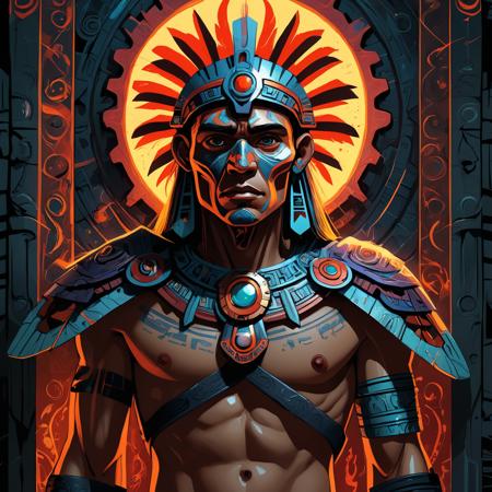 score_9,score_8_up,score_7_up,score_6_up,score_5_up,score_4_up, BREAK
ethereal fantasy concept art of a magnificent, celestial, ethereal, painterly, epic, majestic, magical, fantasy art, cover art, dreamy, hyper detailed,  BREAK
middle aged male cyborg with the ability to manipulate time, who travels back to ancient Aztec civilization to prevent his ancestors from sacrificing their own, BREAK
Using his powers, he creates a time portal with a vibrant color scheme, to reveal the beauty of Aztec architecture, with a fusion of traditional anime-inspired character design and scenic shots, BREAK
high detail, digital art, illustration,
<lora:detailed_notrigger:1.5> <lora:The_Pulp_Session:0.5>