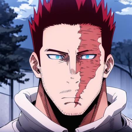 Endeavor, scar, blue eyes