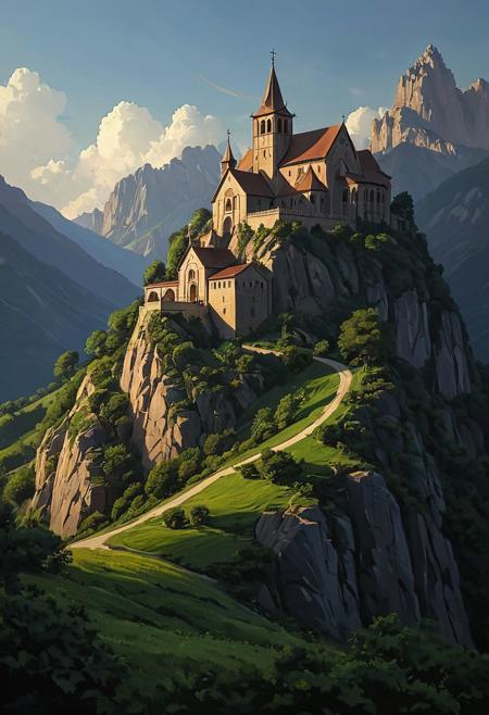 (landscape creator, landscape:1.5),  , (epic landscape:1.5),  (style Goro Fujita drawing), (style Goro Fujita painting),best quality, masterpiece, extremely detailed,  professional  art,  professional painting, an extremely delicate and beautiful, dynamic,  great lighting, perfect shading, professional shading, depth of field,   side soft light, elegant, gorgeous, highly detailed,   full shot, uncropped,   pure genious, absolutely perfect,  highly detailed, breathtaking,(no humans:1.5), 
steel-vine monastery with,