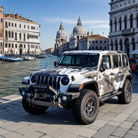 <lora:StormShadow_02B-000002:0.8>,a RAW photograph of (StormShadow Jeep:1.1),
parked on the edge of St. Mark's Square in Venice Italy,with crowds of tourist,with the waterfront in the background,sunny day,
(wide_shot:1.2),from_side,8k,uhd,best quality,masterpiece,raw photo,photorealistic,high contrast,HDR,HD wallpaper,IMAX,highres,absurdres,landscape,