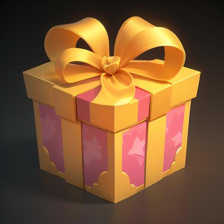 A cylindrical gift box, Cartoon,(jewel), pink,
HD, game icon, pattern, black background   <lora:GameIconResearch_GiftBox_Lora:0.5>