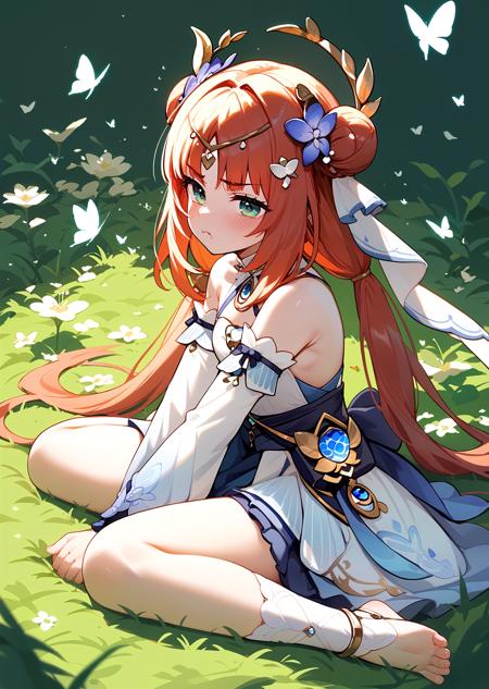 nilou, veil, horns, circlet, neck ring, gold thighlet, gold sandals nilou \(samsung\), white hat, horns, bracelet, white socks, white heels nilou \(gigo\), horns, frilled hairband, necklace, off shoulder, white gloves, anklet, blue heels nilou \(breeze of sabaa\), hair ornament, circlet, bare shoulders, detached sleeves, blue thighlet, toeless kneehighs