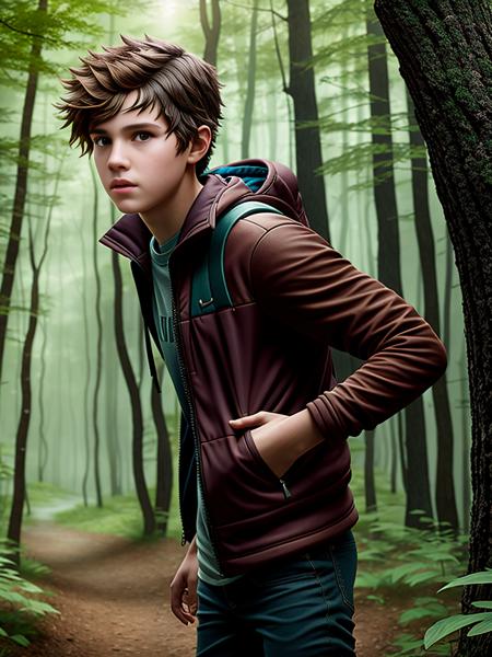 A teenage phoenix shapeshifter coming out of the woods., 8k uhd, studio quality, character, ultra realistic, max detail, massive scale, post-processing, realistic, photorealism, photoshop, photography, detailed, portrait