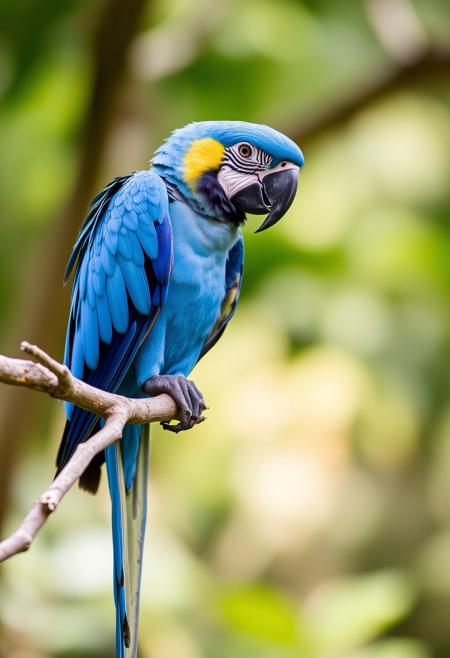 Blue Parrot sitting on a branch