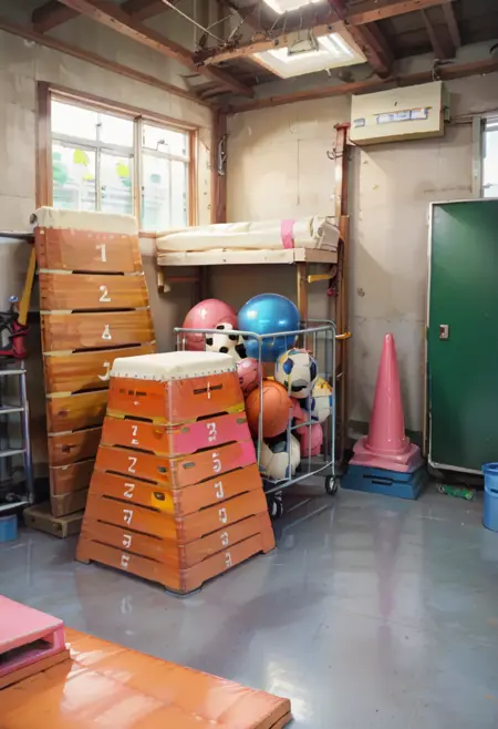 体育倉庫 gym storeroom PONY