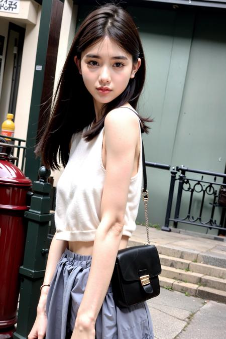 color negative film \(style\), a fashion campus belle,<lora:xhsGirl_Ymiao4-08:0.7>