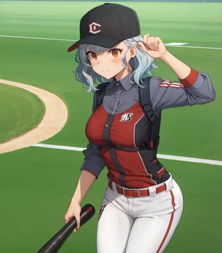 spas12, baseball cap, baseball uniform, stadium
<lora:SPAS12:1>