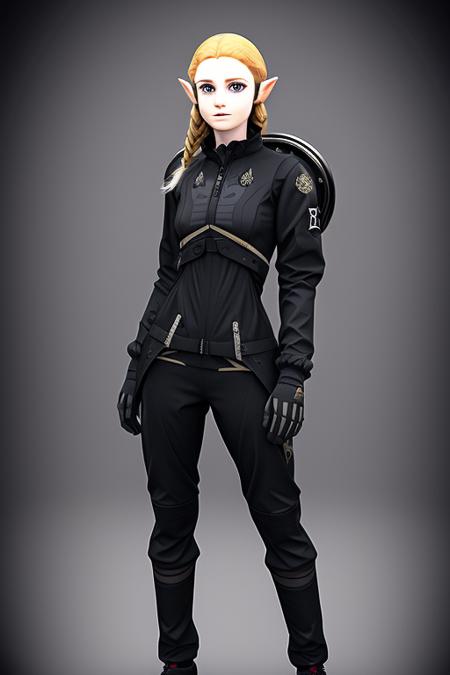 model shoot, a portrait of princes zelda, techwear costume,