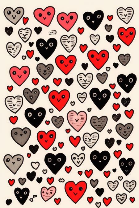 <lora:Gemma Correll Style:1>Gemma Correll Style - drawing of a cute heart shapes