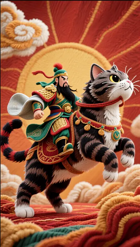 千问3D布艺可爱画风，Qianwen 3D Fabric Cute Painting Style