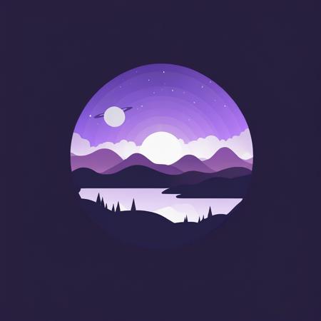 <lora:xl_Circular style-000018:1>,Circular style, no humans, sky, scenery, star (sky), purple sky, cloud, moon, purple background, night, night sky, simple background