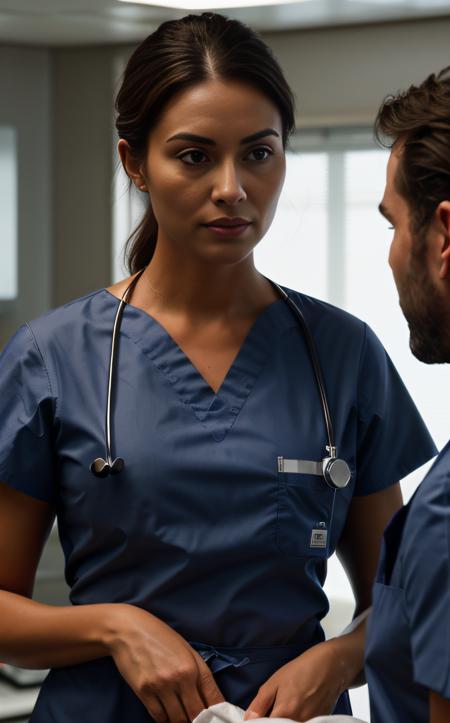 cinematic film still beautiful face, sexy, (top-quality, 8K, masterpiece:1.3)
A photo of compassionate, a doctor, performing surgery in an operating room, wearing surgical scrubs, amidst a team of focused medical professionals taken with a surgical camera, highly detailed, detailed skin, under the sterile glow of surgical lights
 <lora:epi_noiseoffset2:1> . shallow depth of field, vignette, highly detailed, high budget, bokeh, cinemascope, moody, epic, gorgeous, film grain, grainy