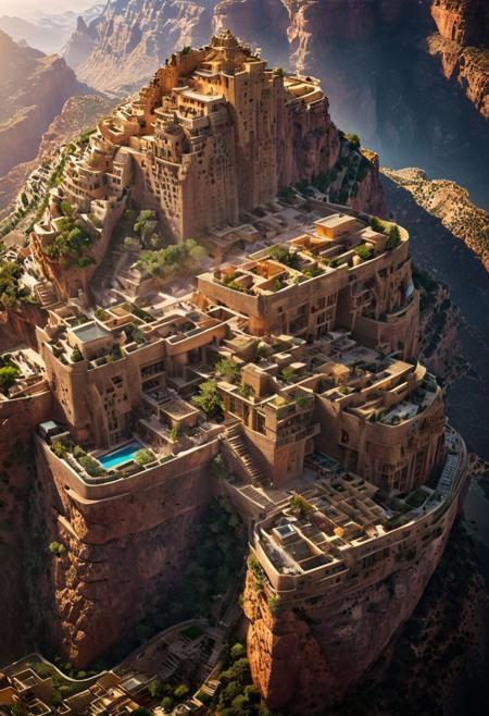 (The colonial city of the future, in the mist-filled Grand Canyon, on an unknown Earth-like planet, 2 moon on sky, Spaceship flight connects colonies, waterfulls:1.3), (Machu Picchu, a mountain settlement, incredibly spectacular:1.2), (Mario Botta:1.3), (avant-garde, future, reality, science fiction, photorealistic), (modern architecture:1.2), 
(Large Files, Ultra Realistic, 8K, 16k, FHD, HD, VFX, Perfect, Photography, composition, Architecture Sales Photography, Architecture Competition, Ultra High Resolution, Cinematography, High Resolution Image:1.1), (dramatic lighting, direct sunlight, ray tracing, clear shadow:1.2),  (real landscape:1.1), (blurred background:1.0), (urban background, more_details) ,
ac_neg1, great lighting, clear, hillscastel, extrusionbuilding, vertical