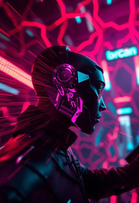 hyperdetailed dyanamic photography of sci-fi futurisitic, based onRhodolite Garnet: A pink to reddish-purple gemstone, displaying a lovely hue reminiscent of rhododendron flowers.   futurisitc, color explosion , web of neon lights, motion, catched in motion, Ultra Realistic Style , shallow depth of field, vignette, highly detailed, high budget Hollywood film, cinemascope, moody, epic, gorgeous, dark colors ,  detailed, low light, darknes, limited colors, black, detailed background, focus on character ,  depth of field, color explosion, intricated background, life, vivid colors , realsitic,