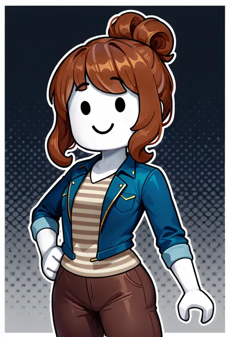 Acorn Hair Girl -- Roblox Noob + illust