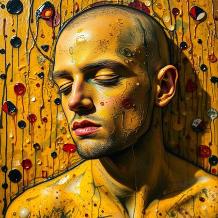 This world of dew is just a world of dew, and yet..., handsome nude man, 24 years old, by Jackson Pollock,  Joan Miró